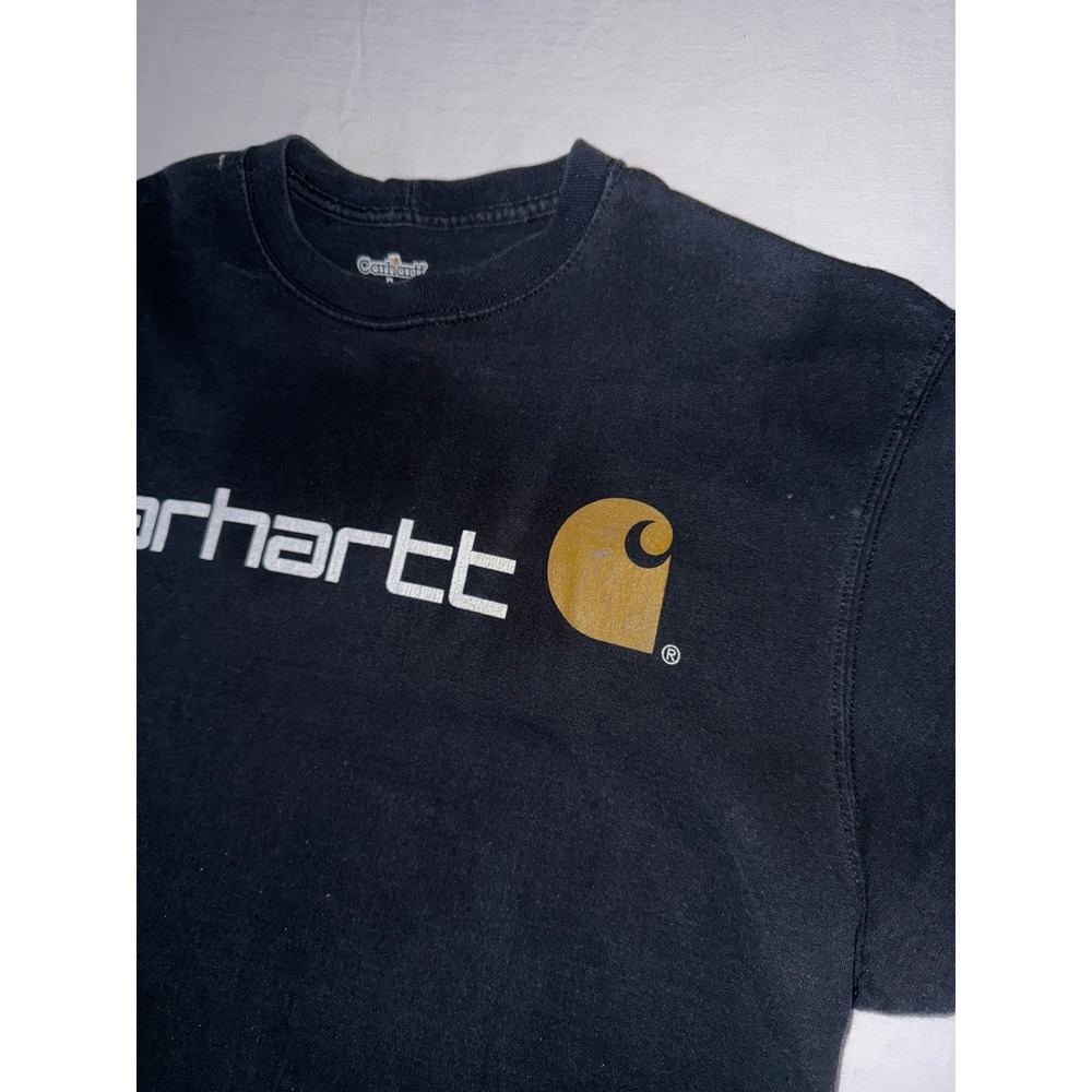 Carhartt Mens Graphic Logo T-Shirt Black Short Sleeve Crewneck Cotton Large - Picture 2 of 4